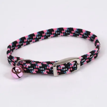 Lil Pals Elasticized Safety Kitten Collar with Reflective Threads Neon Pink 3-8 in x 8 in