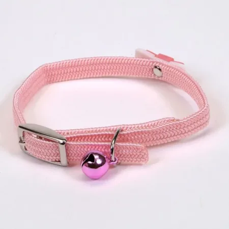 Lil Pals Elasticized Safety Kitten Collar with Jeweled Bow Pink 3-8 in x 8 in