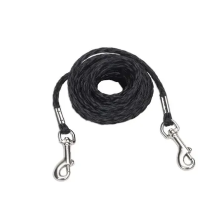 Coastal Poly Petite Dog Tie Out Black 5-32 in x 10 ft