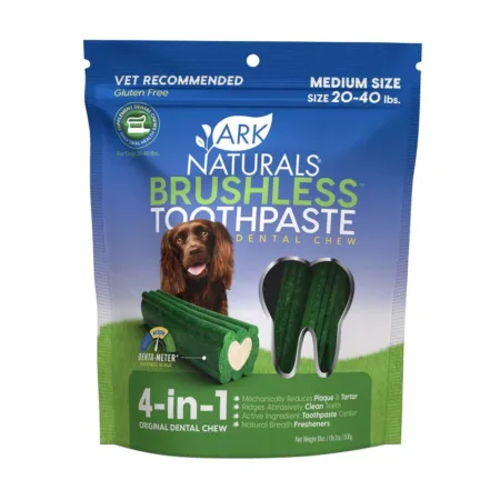 Ark Naturals Breath-Less Brushless Toothpaste Medium To Large Dog Chews 18-Oz Bag