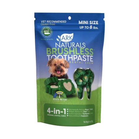 Ark Naturals Breath-Less Brushless Toothpaste Mini Dog & Cat Chews 4-Oz Bag
