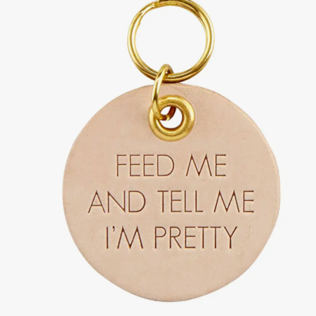 Leather Pet Tag - Feed Me