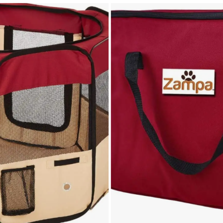 Portable Foldable Pet Playpen Exercise Pen Kennel Case Red