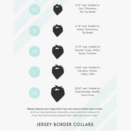 JBC Bandana Size Chart