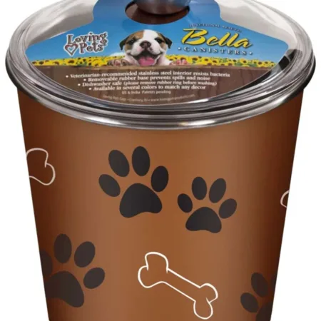 Loving Pets Treat Canister Paw Print and Bone Copper