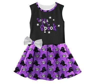 Too cute to spook dog dress front