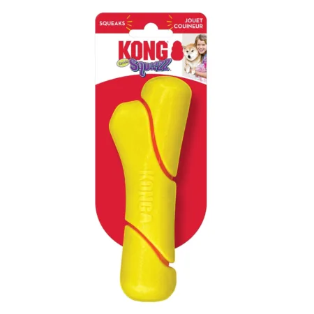 KONG Squeezz Tennis Stick Dog Toy Yellow - MD