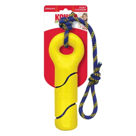 KONG Squeezz Tennis Buoy w/Rope Dog Toy Yellow LG