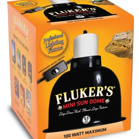 Flukers Mini Sun Dome Lighting Fixture Black 5.5 in